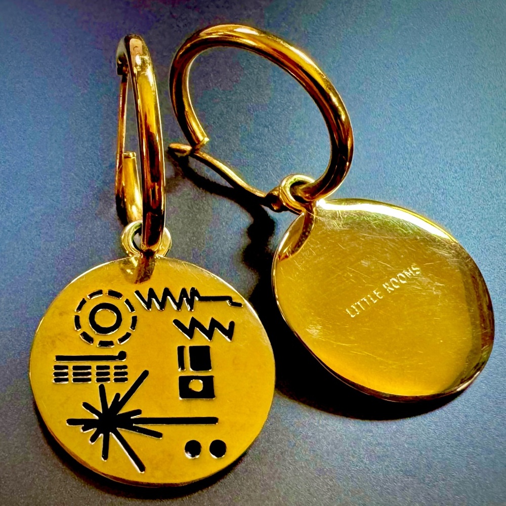 18K Gold Plated Little Rooms Golden Record Earrings